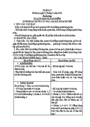 Kế hoạch bài dạy các môn Lớp 1 - Tuần 27 - Năm học 2024-2025
