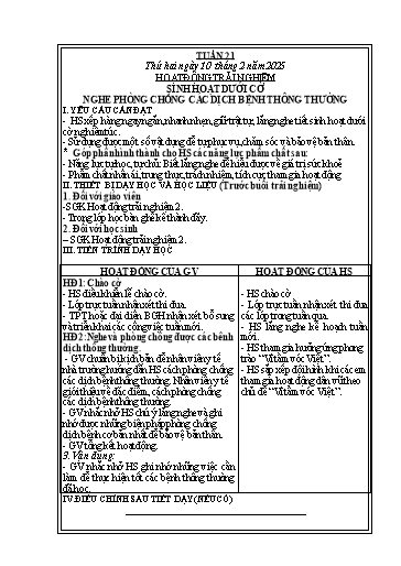 Kế hoạch bài dạy các môn Lớp 2 (Kết nối tri thức) - Tuần 21 - Năm học 2024-2025 - Trần Thị Phương Nam