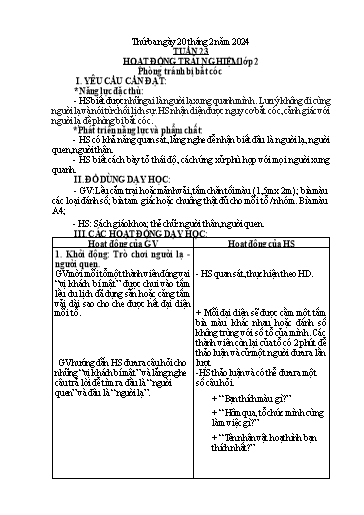 Kế hoạch bài dạy Hoạt động trải nghiệm + Đạo đức Lớp 1+2 - Tuần 23 - Năm học 2023-2024