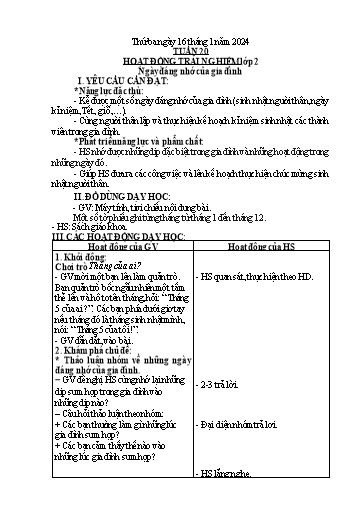 Kế hoạch bài dạy Hoạt động trải nghiệm + Đạo đức Lớp 1+2 - Tuần 20 - Năm học 2023-2024
