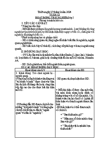 Kế hoạch bài dạy Hoạt động trải nghiệm + Đạo đức Lớp 1+2 - Tuần 24 - Năm học 2023-2024