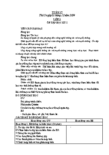 Kế hoạch bài dạy Tin học Lớp 3+4+5 - Tuần 17 - Năm học 2024-2025