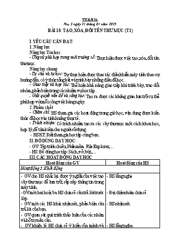 Kế hoạch bài dạy Tin học Lớp 3+4+5 - Tuần 20 - Năm học 2024-2025