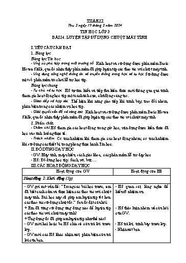 Kế hoạch bài dạy Tin học Lớp 3+4+5 - Tuần 27 - Năm học 2023-2024