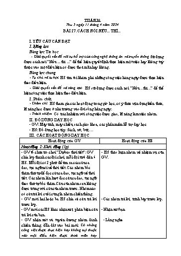 Kế hoạch bài dạy Tin học Lớp 3+4+5 - Tuần 30 - Năm học 2023-2024