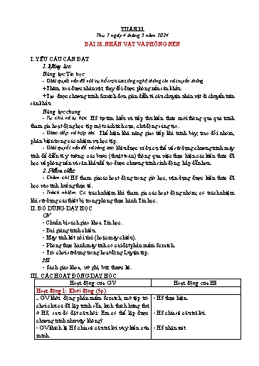 Kế hoạch bài dạy Tin học Lớp 4+5 - Tuần 33 - Năm học 2023-2024